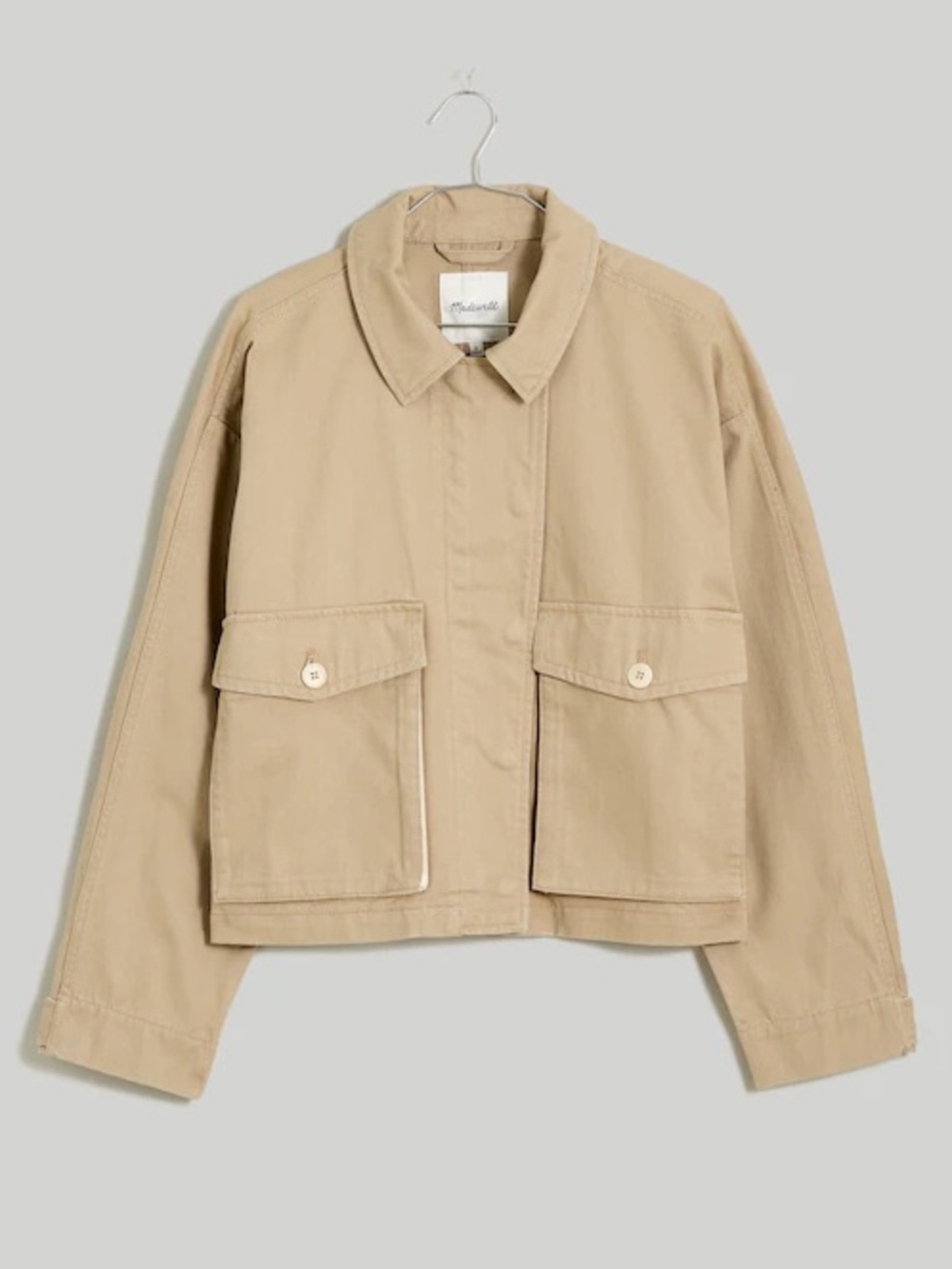 Madewell Women’s Cropped Cargo Jacket In Dark Oat Cream